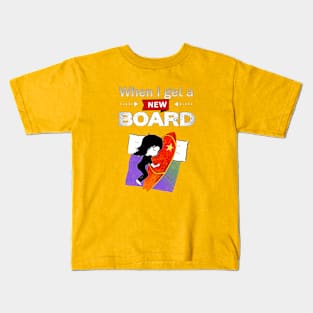 Surfing, Kitesurfing, Windsurfing, I Sleep with my Board Kids T-Shirt